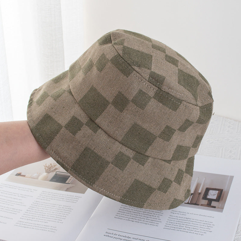 Wholesale  All-match Small Fashionable Plain Face Coverage Bucket Hat Trendy